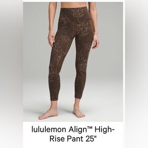 Lululemon align pants 25” leopard